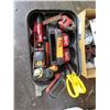 Image 2 : Multiple Tools:  Hole Dozer Blades, Measuring Tapes, Chisel Tip Marker, Scissors, etc