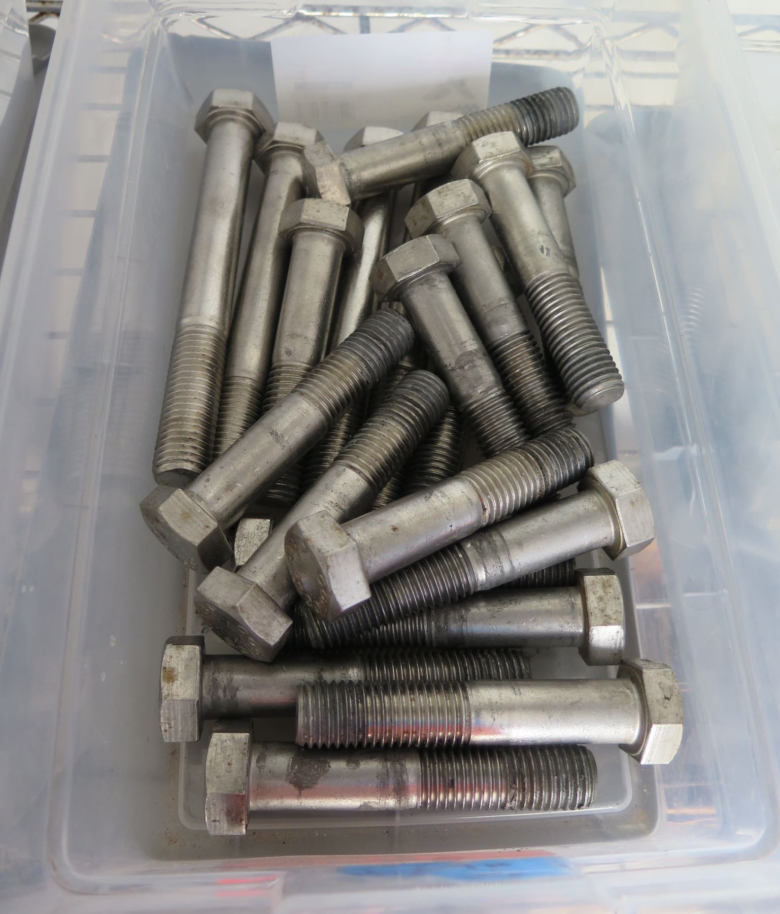 Multiple Stainless Steel Hex Bolts w/ Threaded Ends Approx. 4.25