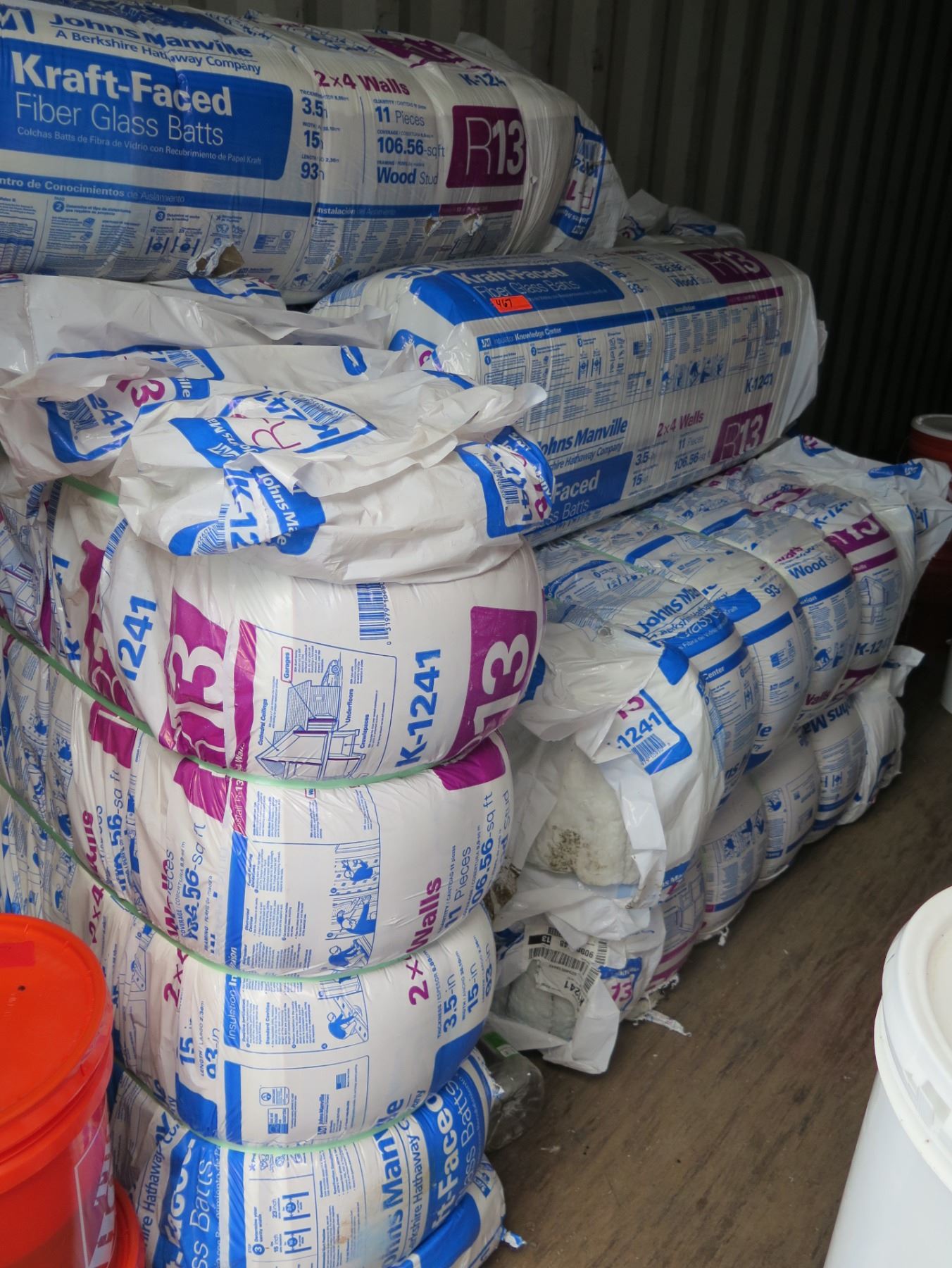 Multiple Bags Johns Manville R13 Kraft-Faced Fiber Glass Batts