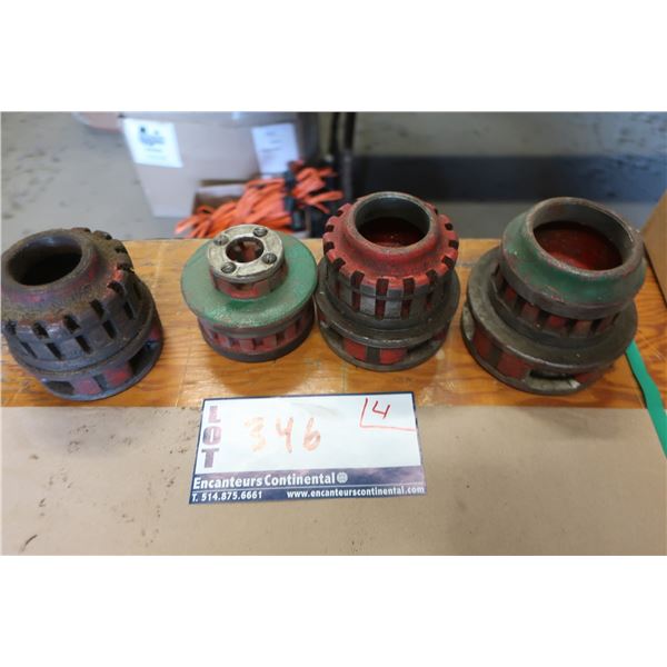 LOT DE 4 TÊTES À FILETER RIDGID