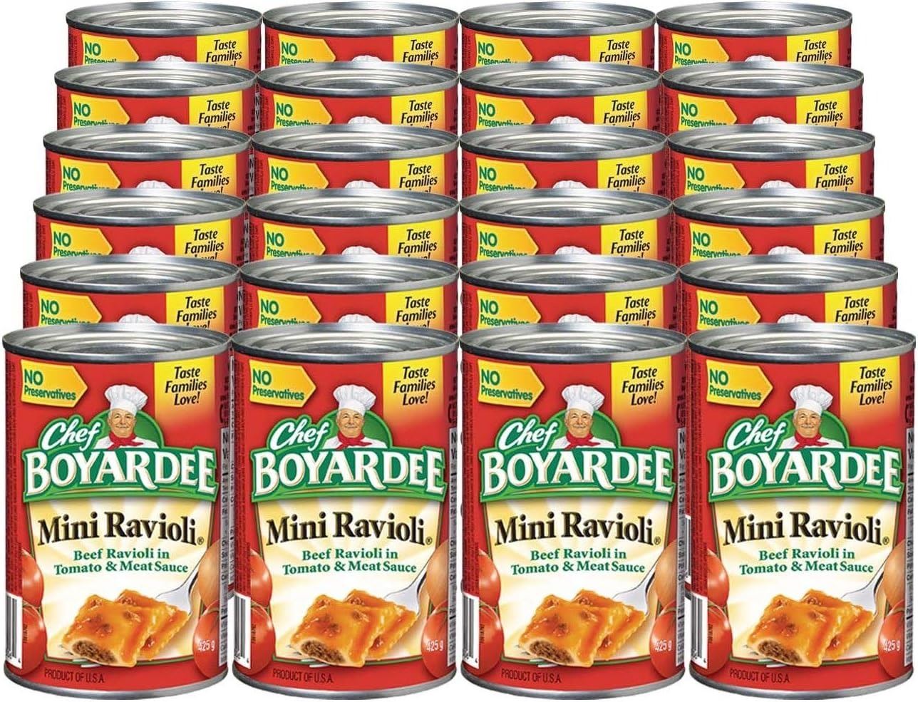 NEW 24 X 425G CANS OF CHEF BOYARDEE MINI RAVIOLI