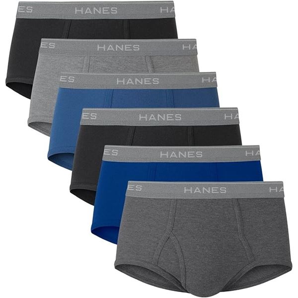 NEW HANES 6 PACK TAGLESS BRIEFS SIZE LARGE