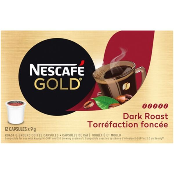 BRAND NEW 12 X 9G NASCAFE GOLD DARK ROAST