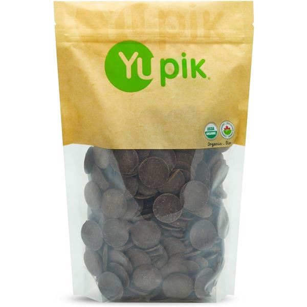 NEW 1KG YUPIK ORGANIC 70% DARK CHOCOLATE WAFERS