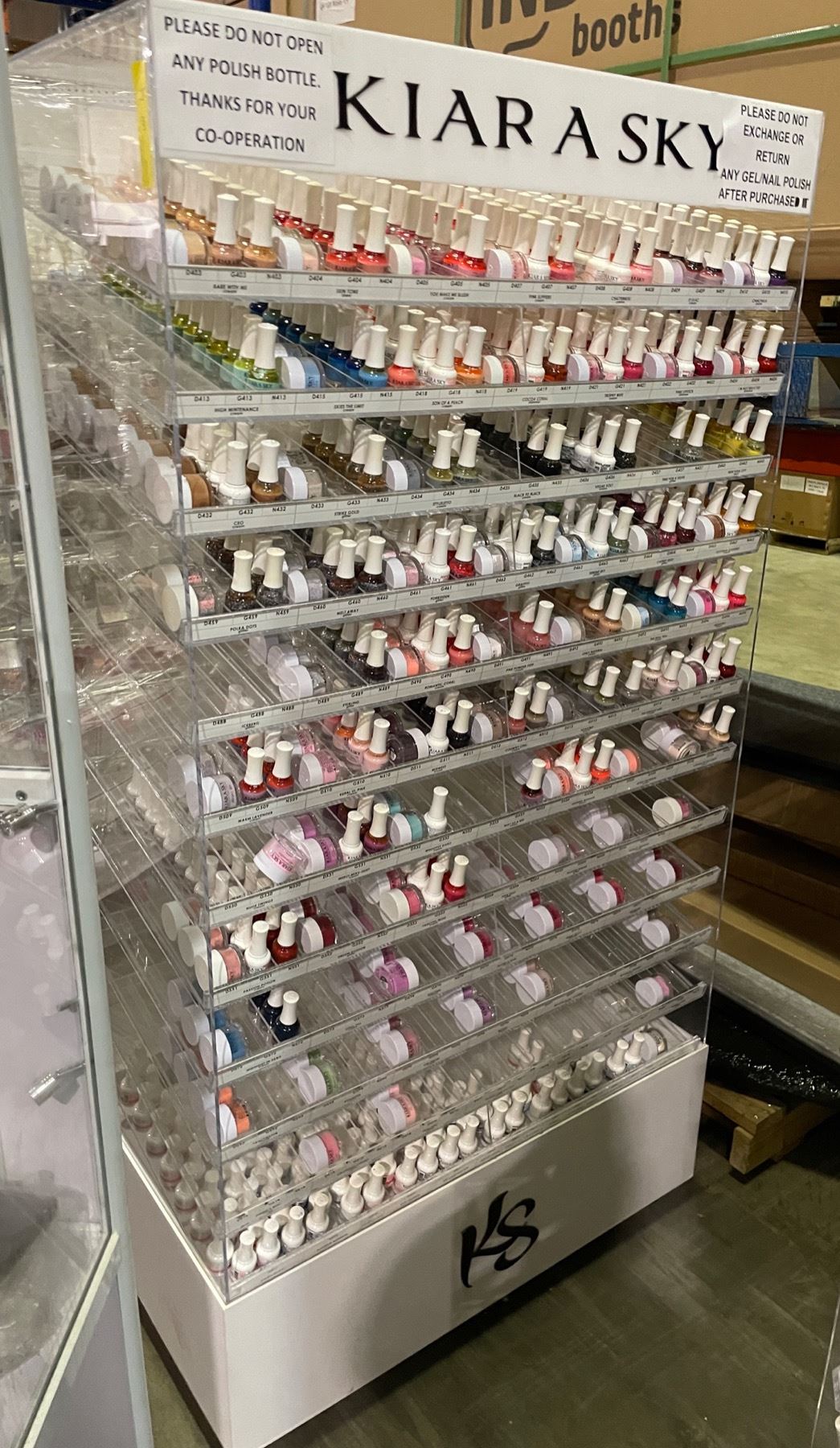 Nail Salon Shelving & Display Rack (approx 74in x 38in x 18in) w ...