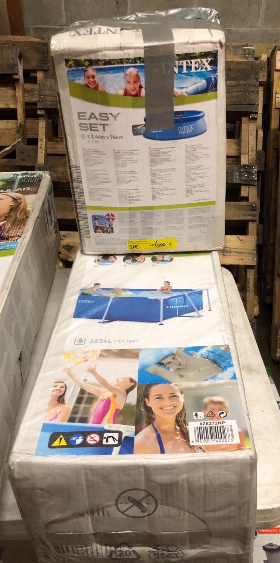 Group of 2 Intex pools - 8ft x 30in & Intex 3.0M rectangular frame set pool