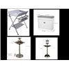 Image 1 : Group of items - Decorative floor lamps/ cabinet/ diaper changing stand (cancelled orders/returns)