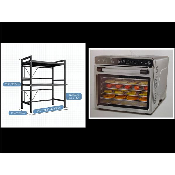 Food dehydrator and shelving rack (cancelled orders/returns)