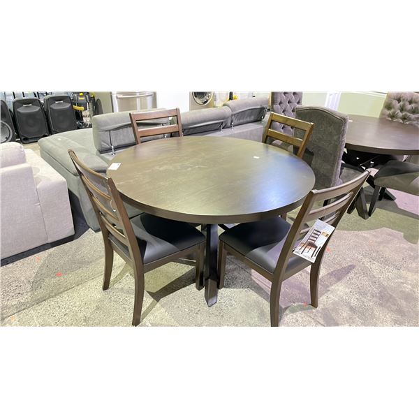 ROUND WOODEN DINING TABLE WITH 4 DINING CHAIRS