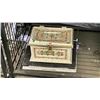 Image 2 : SHELF LOT OF WOODEN CHEST, JEWELRY BOX AND MORE