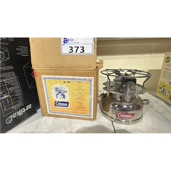NO 500 COLEMAN CHROME BASE SPORTS MASTER STOVE