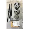 Image 1 : 3 PIECE BARBELL WITH CLAMPS AND 5, 10, 25 POUND PLATES