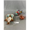 Image 1 : Lot of Mexican Pottery- Tonela Bird Firgurine, Ken Edwards Tonela Spoon Rest Colourful Talvera Fish 