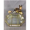 Image 1 : Lot of Porcelain Dogs and Small Glass Display Case