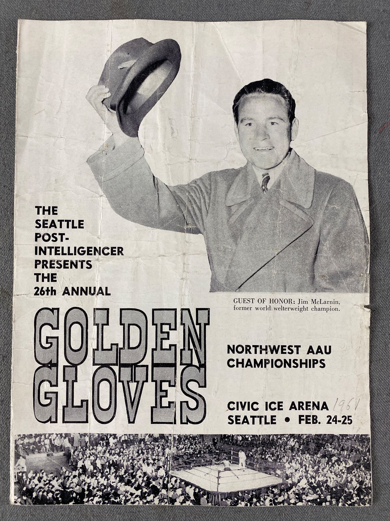 Gordon Racette Original 1982 Boxing Poster Gordon Racette Vs Ken arit & 1961 Golden ...
