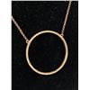 Image 2 : Gold over Sterling Silver Large Circle Pendant & Chain with Tiny Clear Stones