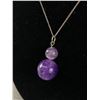 Image 2 : Sterling Silver Chain & Genuine Amethyst Pendant