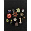 Image 1 : Antique Miscellaneous Enamel Metal & Sterling Silver Collector's Pins