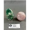 Image 1 : Nice Green Flourtie ( Retails $380) and A Rose Quarts Sphere ( Retails $380)