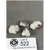 Image 2 : Lot of 3 Ruby and 1 Emerald in Quartz Matrix