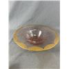 Image 2 : Antique Rose Pink and Gold Edge Bowl and Four Matching Candlestick Holders