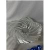Image 3 : A 15" Dia Glass Swirl Dish + Handblown Glass Grapes Colbalt Blue