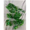 Image 2 : 14" Dia Blue Glass Dish + Hand Blown Green Grapes Branches