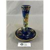 Image 1 : A Vintage Carlton Ware 8" Tall Candlestick with Enamel Design