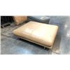 Image 2 : CREAM DESIGN WITHIN REACH LEATHER PLATFORM OTTOMAN D45" X W50" X H15"