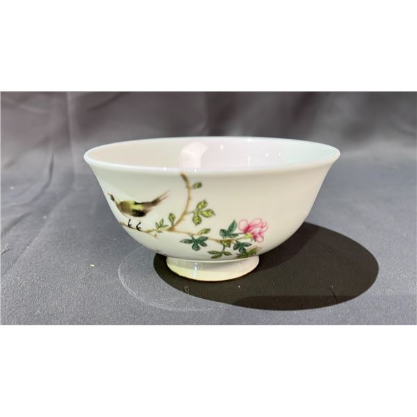 IMPERIAL FAMILLE ROSE BIRD GARDEN BOWL
