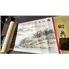 Image 3 : LONG SCROLL OF MOUNTAIN LANDSCAPE WITH NOTES