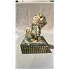 Image 1 : MAGNIFICENT ANTIQUE IMPERIAL MOTTLES GREEN JADE LION STAMP
