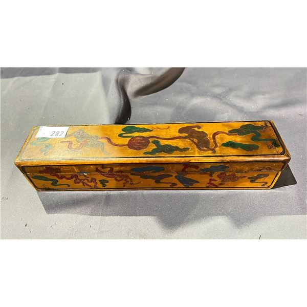 SCROLL OF MUSICIANS IN LACQUERED BOX