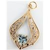 Image 2 : 10K YELLOW GOLD 0.95G BLUE TOPAZ 0.9CT  PENDANT