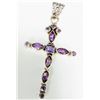 Image 1 : SILVER 6.8G AMETHYST CROSS   PENDANT