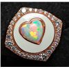 Image 1 : SILVER OPAL AND CZ  RING