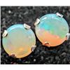 Image 1 : 10K WHITE GOLD GENUINE OPAL 4MM  EARRINGS