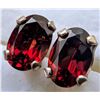 Image 1 : SILVER GARNET 6X4MM  EARRINGS