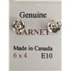 Image 2 : SILVER GARNET 6X4MM  EARRINGS