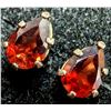 Image 1 : SILVER GARNET 6X4MM  EARRINGS