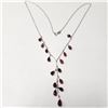 Image 1 : 10K WHITE GOLD GARNET 21"(11CT)  NECKLACE (~WEIGHT 3.39G)