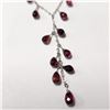 Image 2 : 10K WHITE GOLD GARNET 21"(11CT)  NECKLACE (~WEIGHT 3.39G)