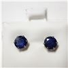 Image 1 : 10K YELLOW GOLD BLUE SAPPHIRE(3.1CT)  EARRINGS (~WEIGHT 1.24G)