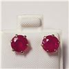 Image 1 : 10K YELLOW GOLD RUBY(3.1CT)  EARRINGS (~WEIGHT 1.06G)