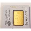 Image 2 : 24K YELLOW GOLD FINE 9999 1G SUISSE  BAR  *TAX EXEMPT*
