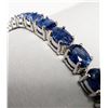 Image 2 : SILVER 14.43G 11CT SAPPHIRE 7.5"   BRACELET