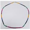 Image 1 : SILVER RUBY EMERALD AND SAPPHIRE 37CT 16"  NECKLACE