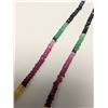 Image 2 : SILVER RUBY EMERALD AND SAPPHIRE 37CT 16"  NECKLACE