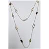 Image 1 : SILVER 7.56G GENUINE MULTI GEMSTONE 18"  NECKLACE