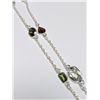 Image 2 : SILVER 7.56G GENUINE MULTI GEMSTONE 18"  NECKLACE
